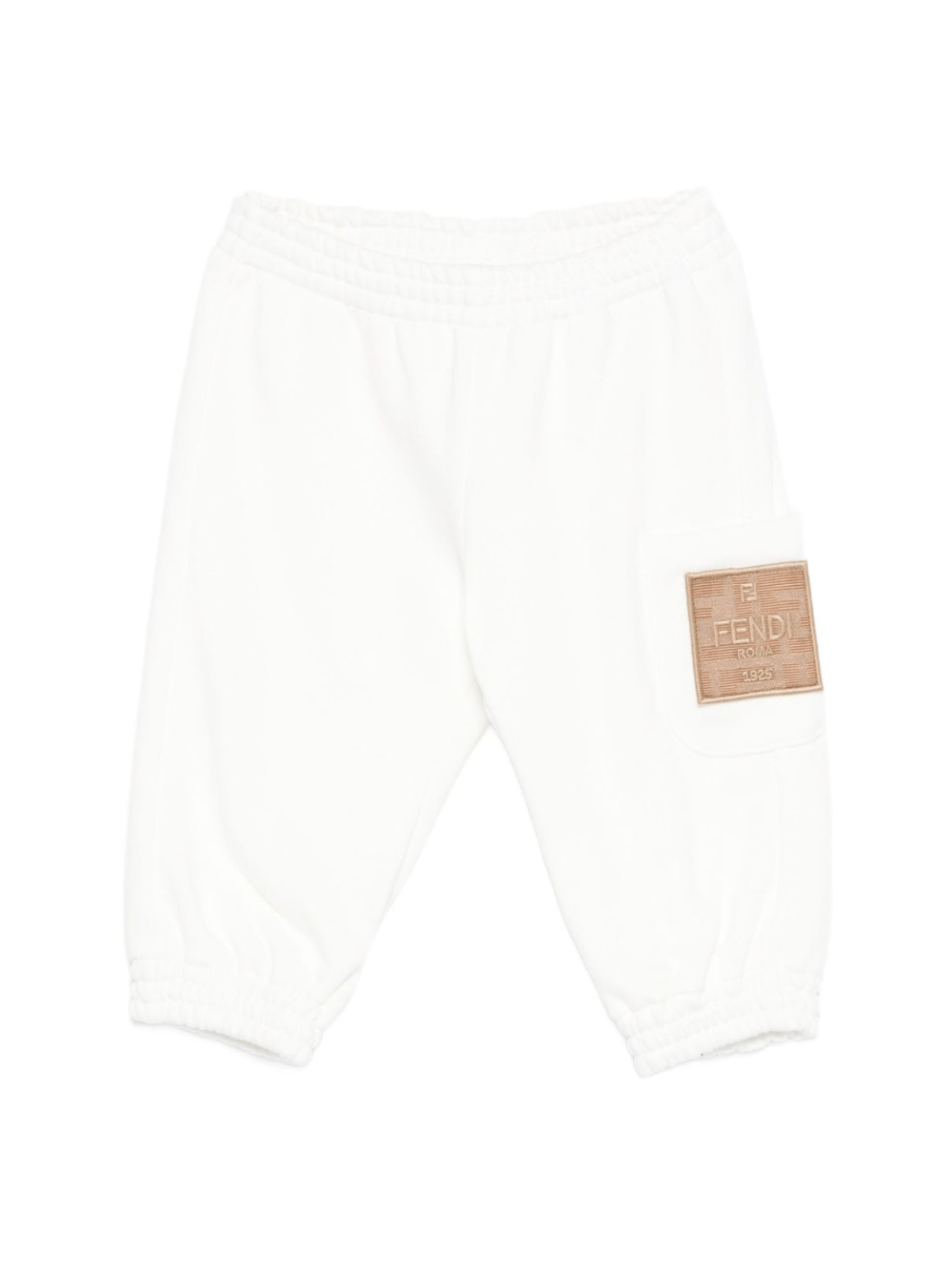 Pantaloni sportivi per neonato Fendi Kids bianchi con applicazione con logo - Rubino Kids