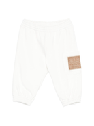 Pantaloni sportivi per neonato Fendi Kids bianchi con applicazione con logo - Rubino Kids