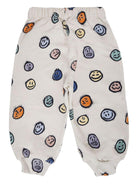 Pantaloni sportivi per neonato Molo grigi con stampa smiley all - over e orli a coste - Rubino Kids