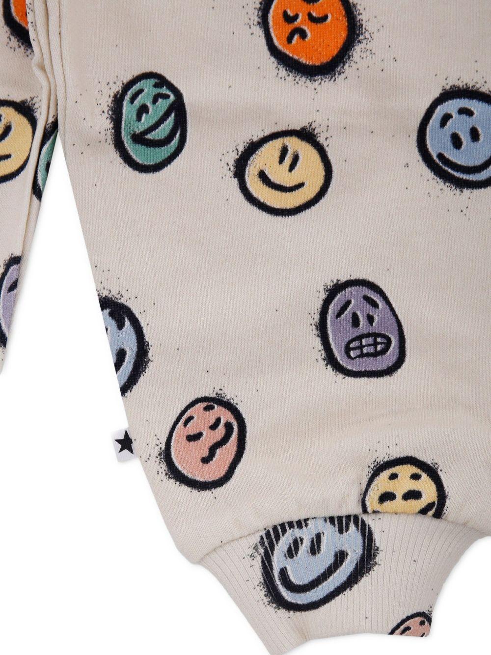 Pantaloni sportivi per neonato Molo grigi con stampa smiley all - over e orli a coste - Rubino Kids