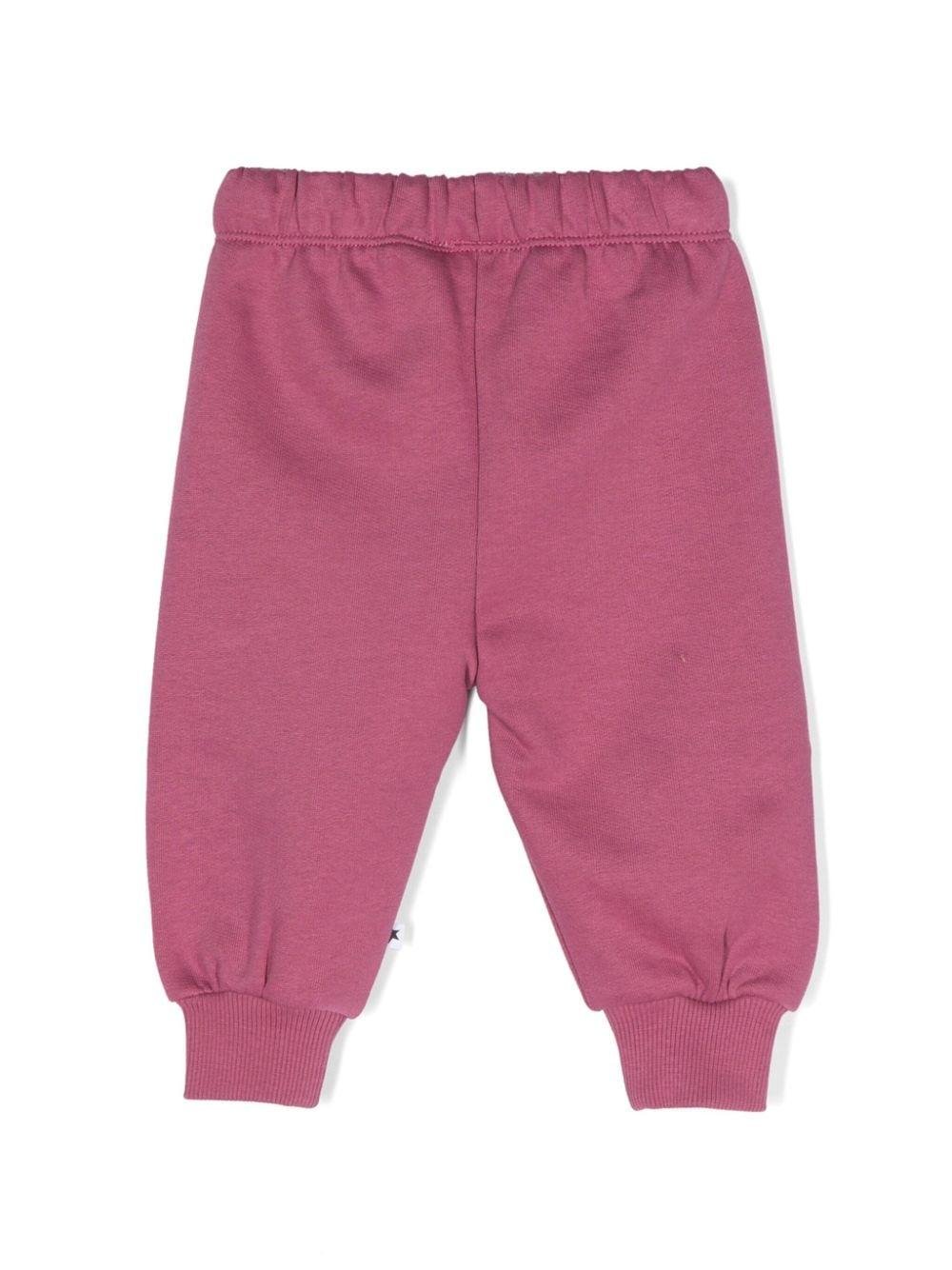 Pantaloni sportivi per neonato Molo Simeon rosa con stampa smiley - Rubino Kids