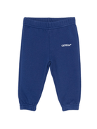 Pantaloni sportivi per neonato Off - White Kids blu con logo stampato e orli elasticizzati - Rubino Kids