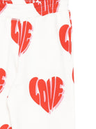 Pantaloni sportivi Stella McCartney Kids bianco con motivo a cuore - Rubino Kids