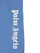 Pantaloni sportivo per bambino Palm Angels Kids azzurri con stampa logo - Rubino Kids