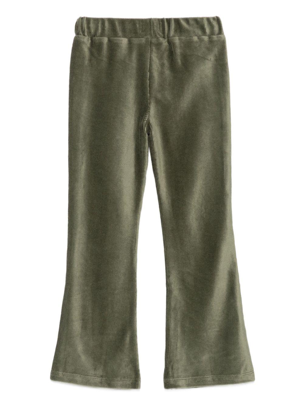 Pantaloni svasati per bambina Scotch & Soda Kids verdi con tasche laterali a fessura - Rubino Kids