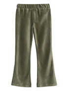 Pantaloni svasati per bambina Scotch & Soda Kids verdi con tasche laterali a fessura - Rubino Kids