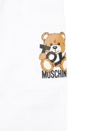 Pantaloni Teddy Bear per neonato Moschino Kids bianco con orlo con risvolto - Rubino Kids