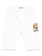 Pantaloni Teddy Bear per neonato Moschino Kids bianco con orlo con risvolto - Rubino Kids