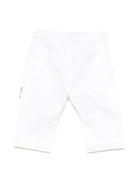 Pantaloni Teddy Bear per neonato Moschino Kids bianco con orlo con risvolto - Rubino Kids