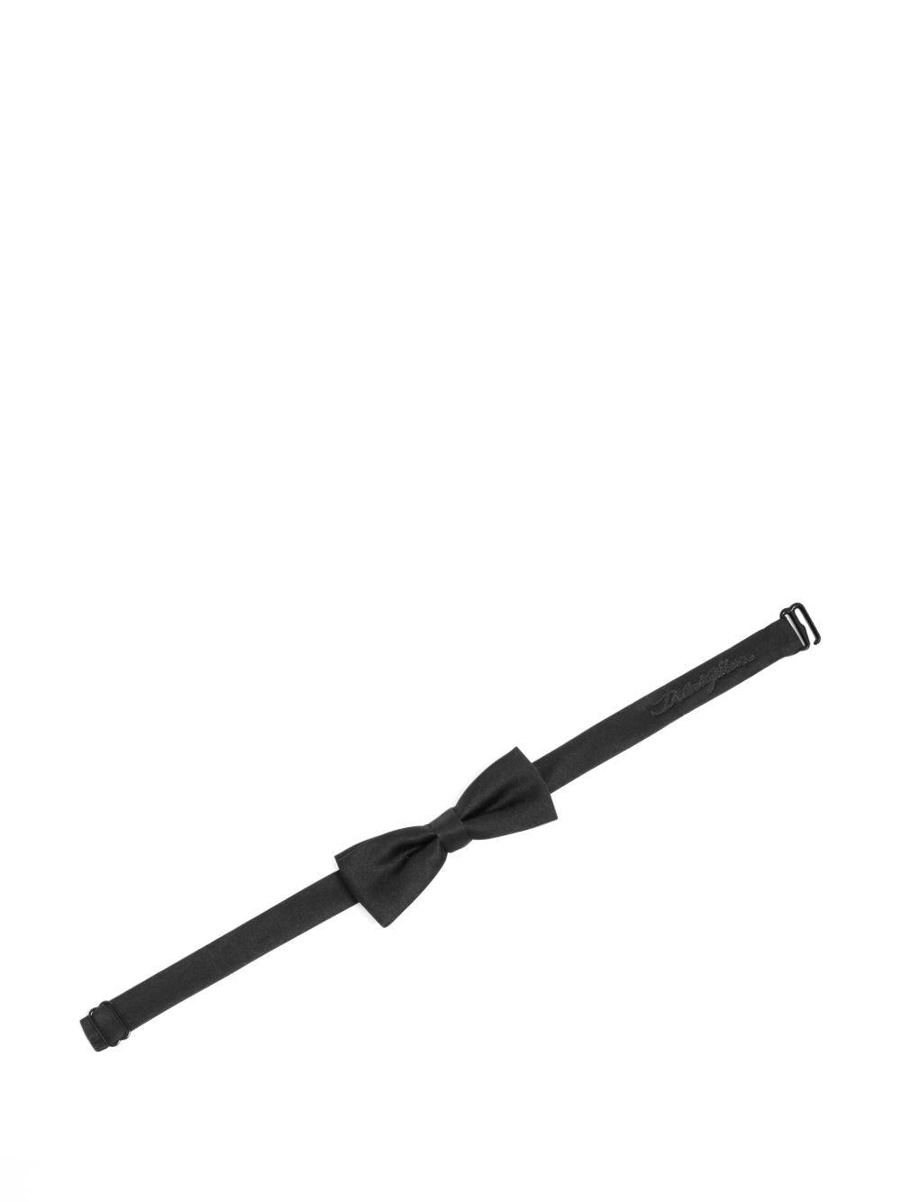 Papillon per bambino Dolce & Gabbana Kids nero con logo tono su tono - Rubino Kids