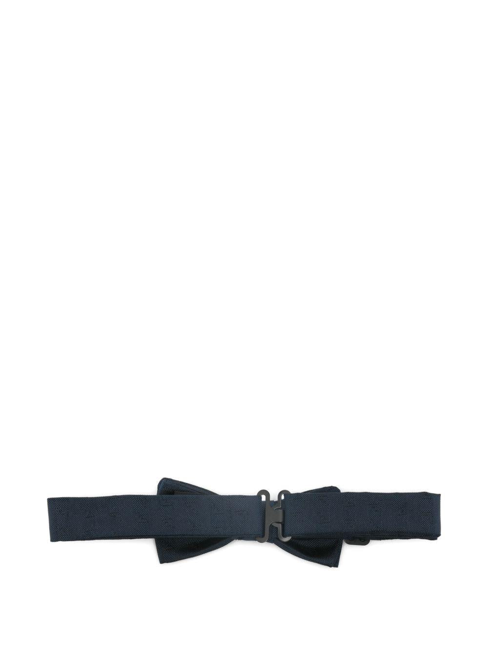 Papillon per bambino Emporio Armani Kids blu con motivo jacquard con aquila all - over - Rubino Kids