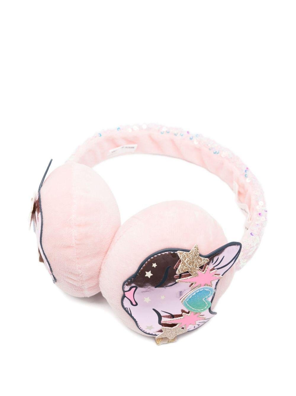 Paraorecchie per bambina Billieblush rosa decorati con paillettes e orecchie di gatto - Rubino Kids