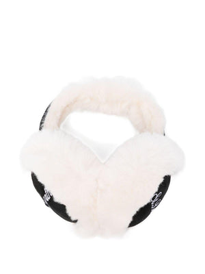 MC2 Saint Barth Kids white earmuffs with shearling exterior