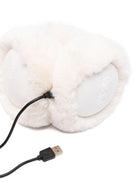 Paraorecchie per bambina MC2 Saint Barth Kids bianco con esterno in shearling - Rubino Kids