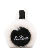 Paraorecchie per bambina MC2 Saint Barth Kids bianco con esterno in shearling - Rubino Kids