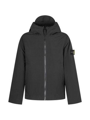 Parka per bambino Stone Island Junior nero con cappuccio