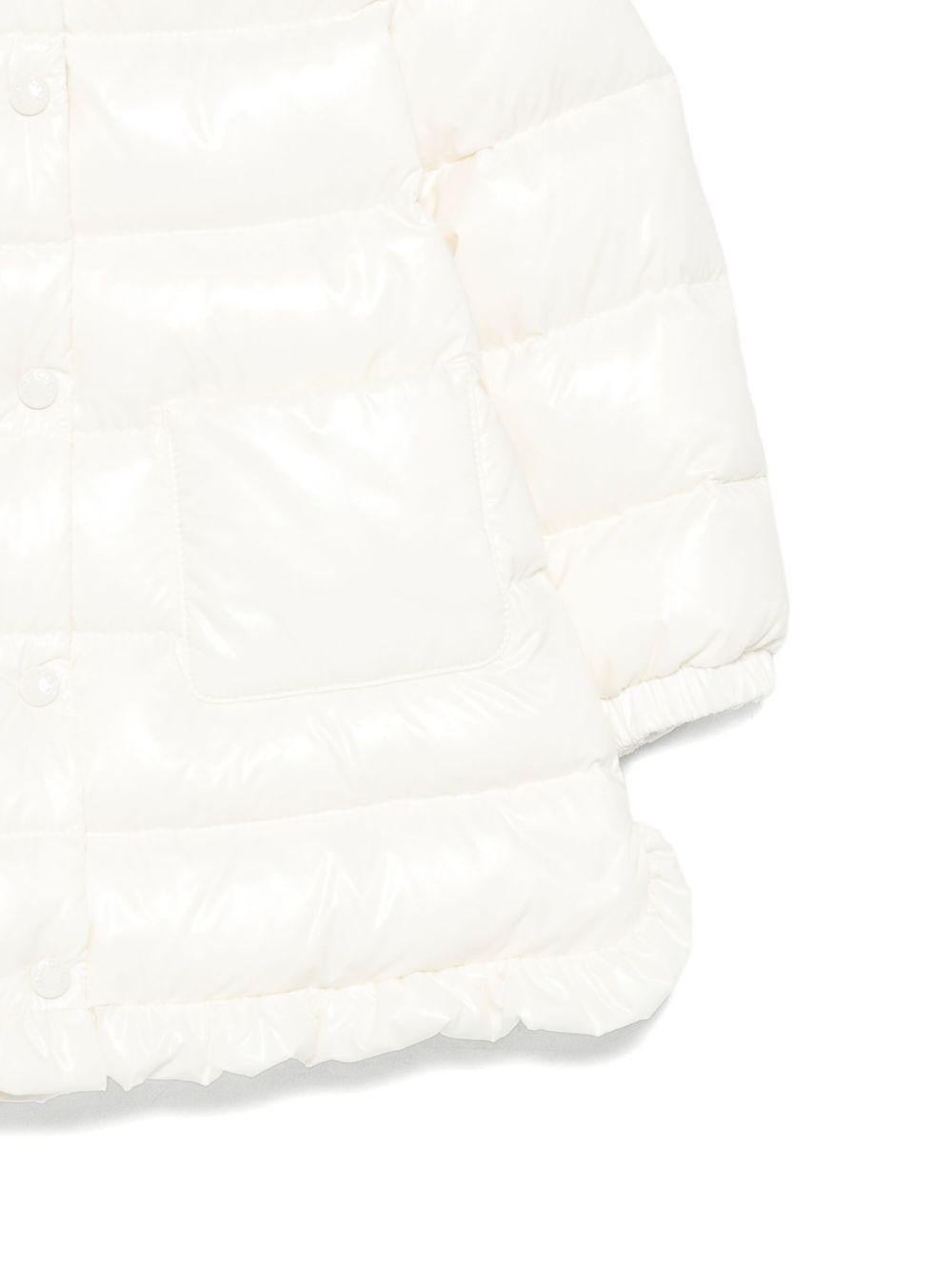 Parka per neonata Moncler Enfant bianco con ruches - Rubino Kids