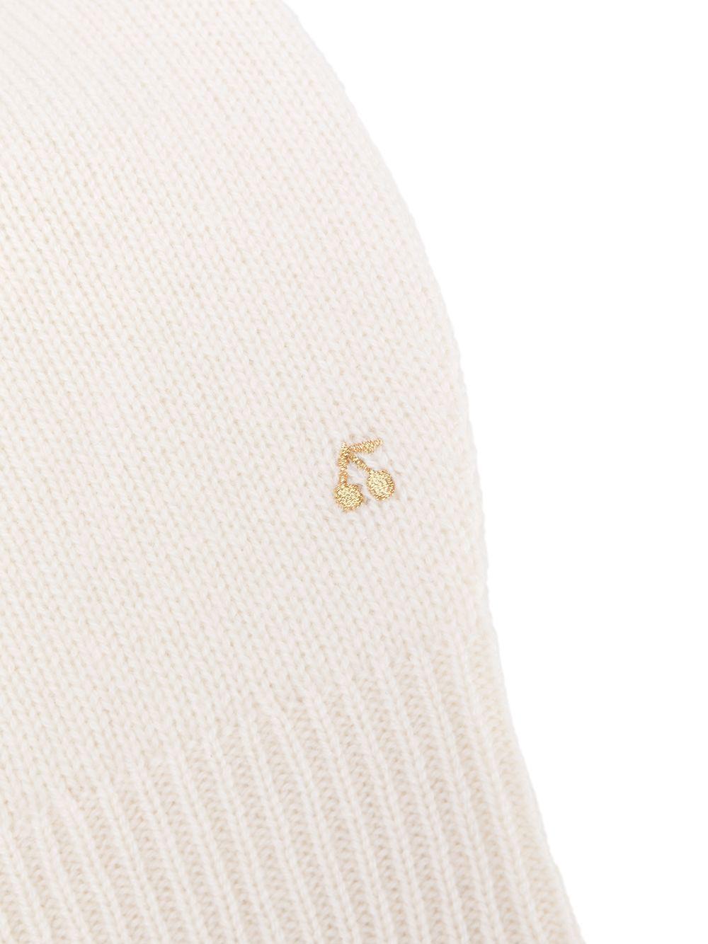 Passamontagna per neonata Bonpoint bianco con ricamo - Rubino Kids