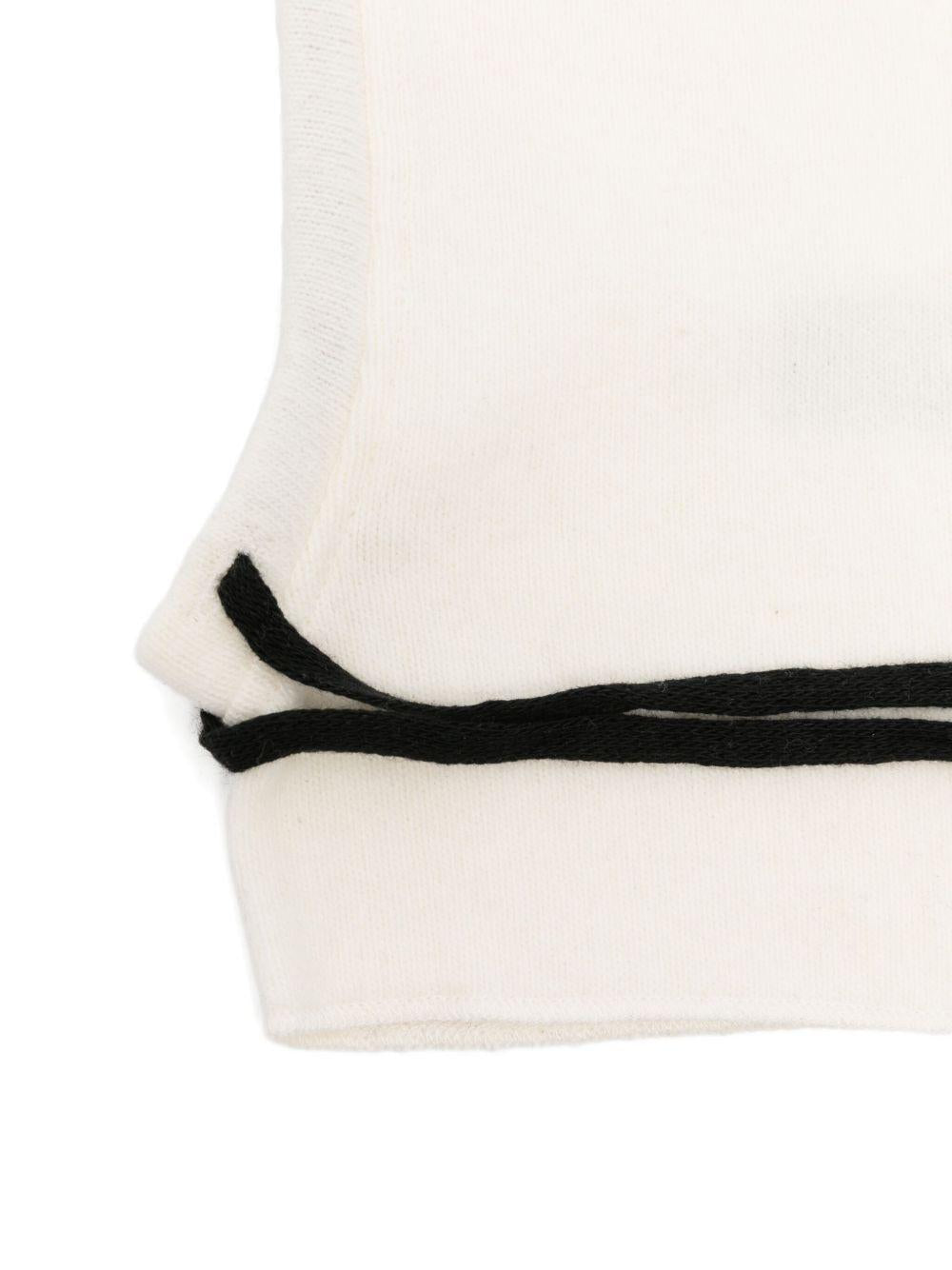 Passamontagna per neonato Album di Famiglia Kids bianco con finiture a contrasto - Rubino Kids