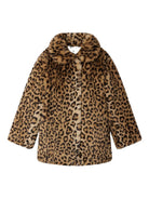 Pelliccia sintetica per bambina Bonpoint marrone con stampa animalier - Rubino Kids