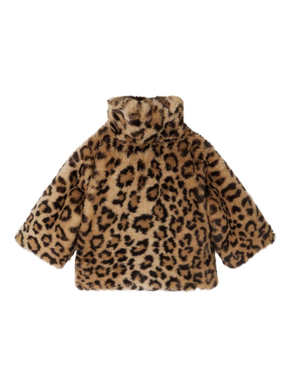 Pelliccia sintetica per neonata Bonpoint marrone con stampa animalier - Rubino Kids