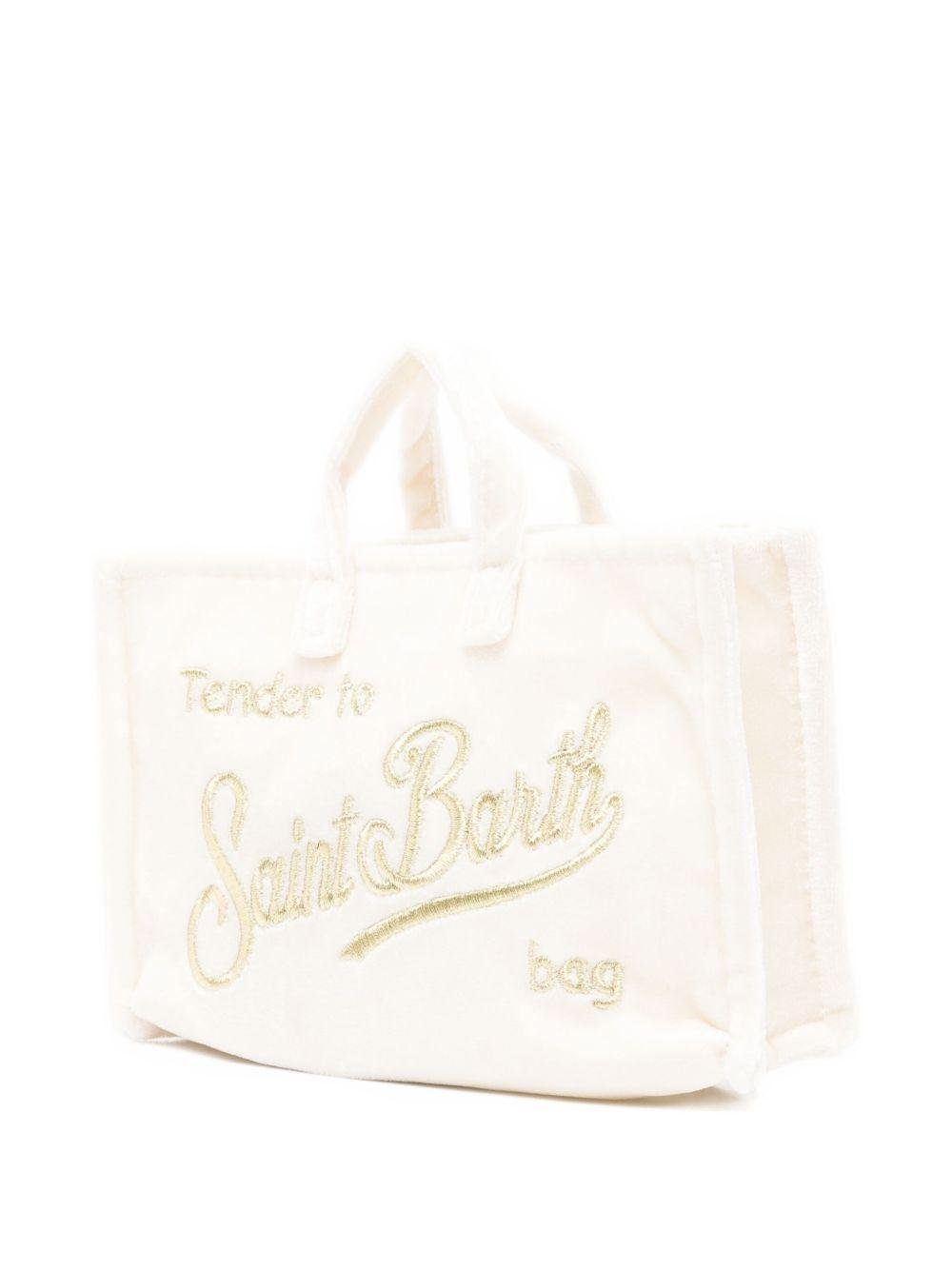 Phone Bag per bambina MC2 Saint Barth Kids bianco in velluto - Rubino Kids