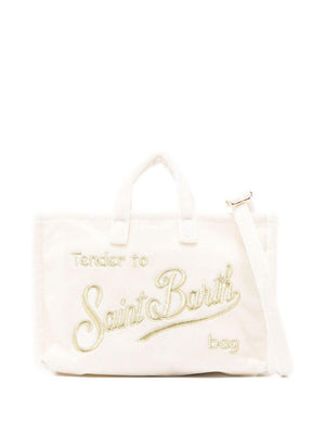 MC2 Saint Barth Kids White Velvet Phone Bag for Girls