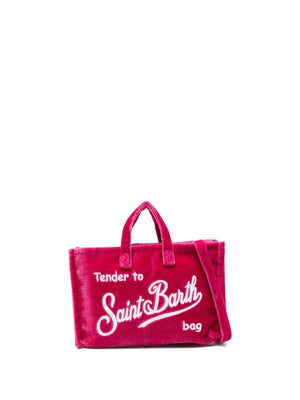MC2 Saint Barth Kids fuchsia phone bag for girls with contrasting embroidered logo