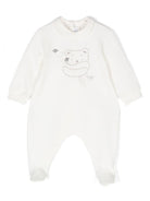 Pigiama con ricamo Teddy Bear per neonato Il Gufo bianco con applicazione fiore sul davanti - Rubino Kids