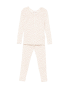 Pigiama per bambina Bonpoint beige con stampa di ciliegie - Rubino Kids