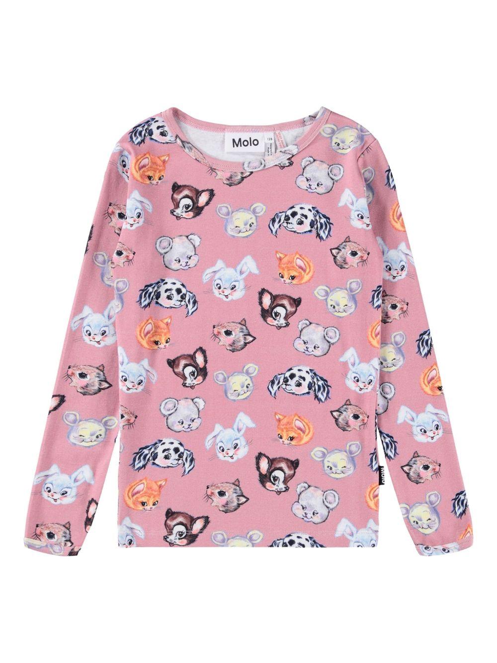 Pigiama per bambina Molo Lue rosa con stampa grafica - Rubino Kids