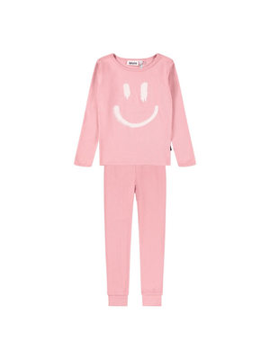 Molo Lue pink smiley print pajamas for girls