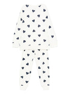Pigiama per bambina Petit Bateau bianca con stampa a cuore - Rubino Kids