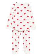 Pigiama per bambina Petit Bateau bianco con stampa a cuori - Rubino Kids