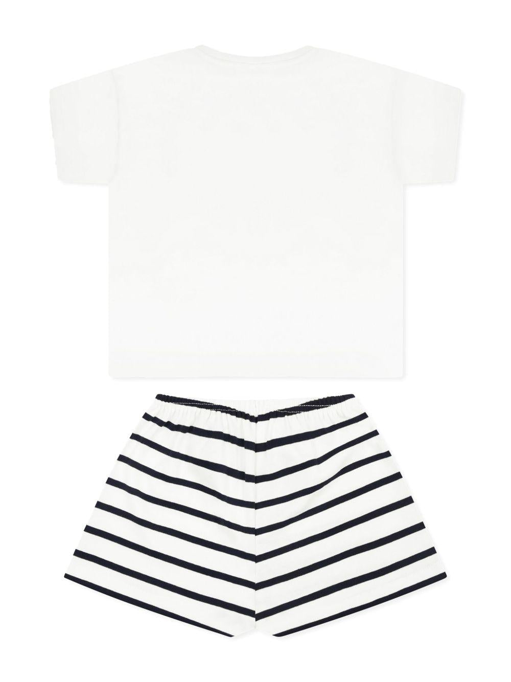 Pigiama per bambina Petit Bateau bianco con stampa cuore - Rubino Kids