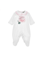 Pigiama per neonata Monnalisa bianca con stampa grafica a fiori all - over - Rubino Kids