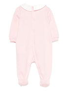Pigiama per neonata Moschino Kids rosa con stampa Teddy e colletto alla Peter Pan - Rubino Kids