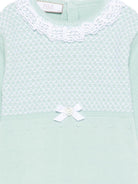 Pigiama per neonata Paz Rodriguez verde acqua con fiocco in pizzo Cauce - Rubino Kids