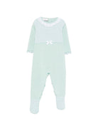 Pigiama per neonata Paz Rodriguez verde acqua con fiocco in pizzo Cauce - Rubino Kids