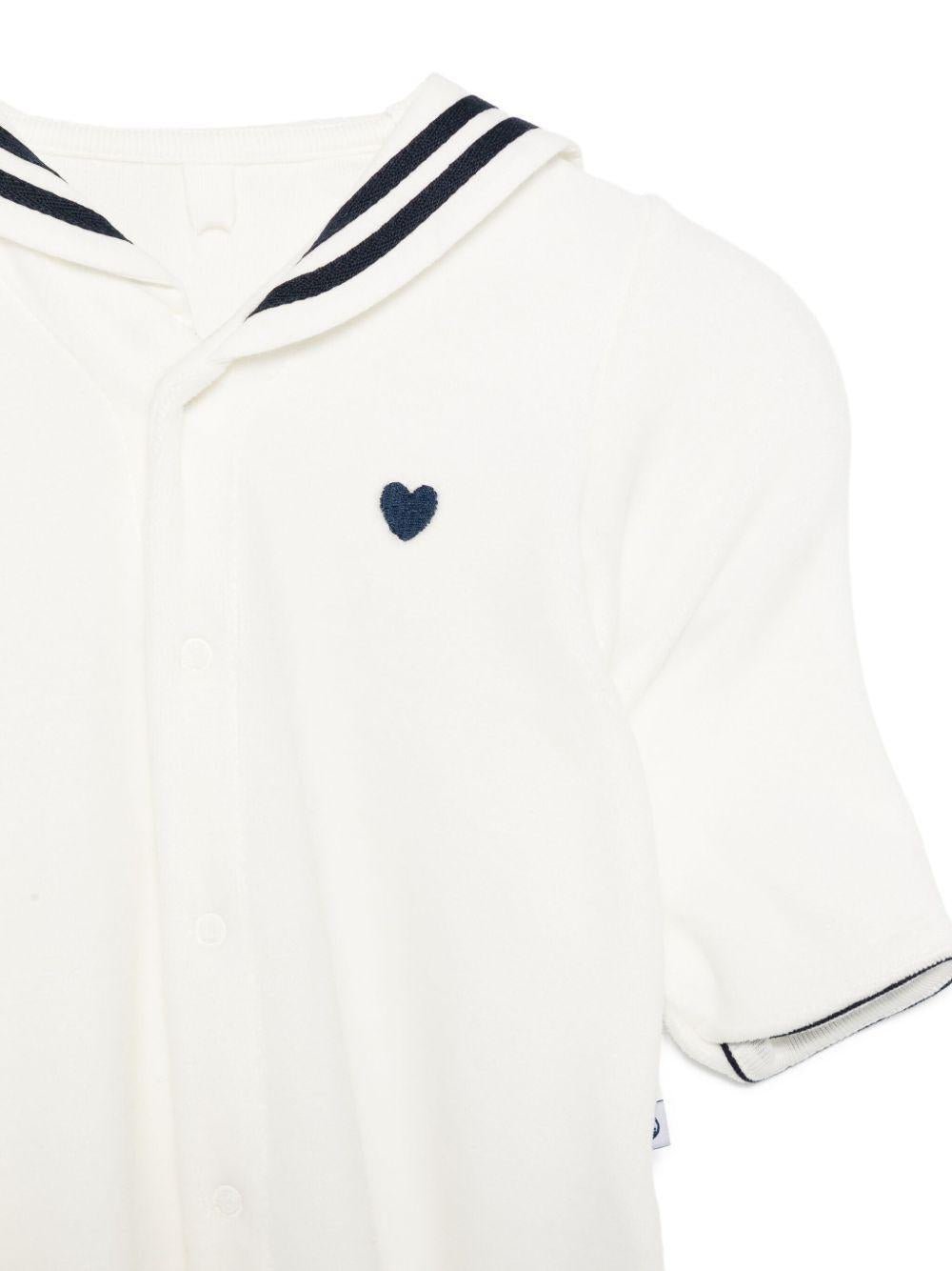 Pigiama per neonati Petit Bateau bianco con colletto alla marinara - Rubino Kids