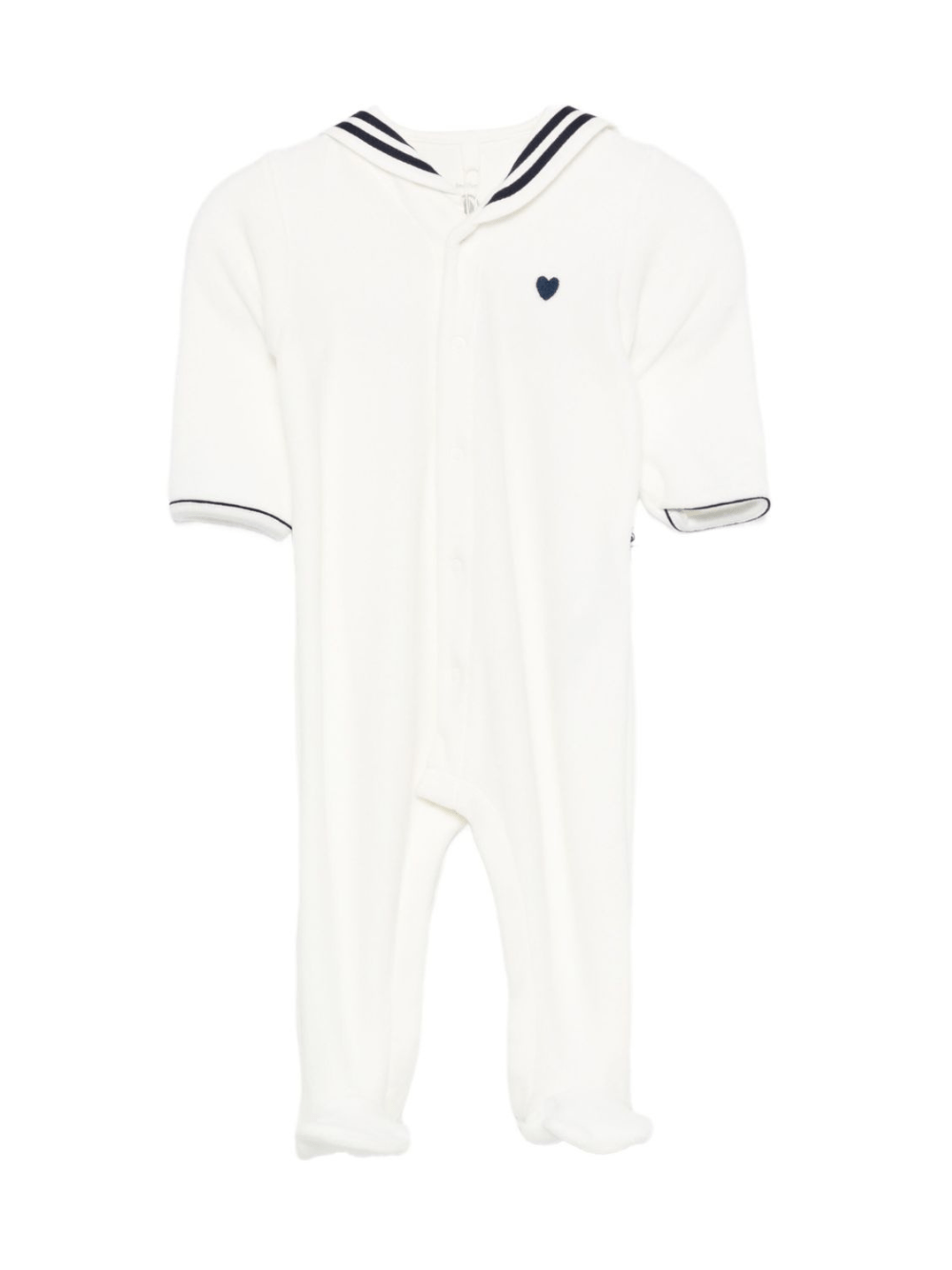 Pigiama per neonati Petit Bateau bianco con colletto alla marinara - Rubino Kids