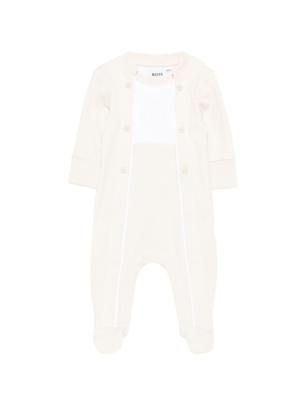 Pigiama per neonato Boss Kidswear beige con chiusura con bottoni - Rubino Kids