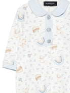 Pigiama per neonato Monnalisa bianco stampato con colletto alla Peter Pan - Rubino Kids