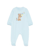 Pigiama per neonato Moschino Kids azzurro con stampa grafica Teddy bear - Rubino Kids