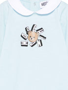 Pigiama per neonato Moschino Kids azzurro con stampa grafica Teddy Bear - Rubino Kids