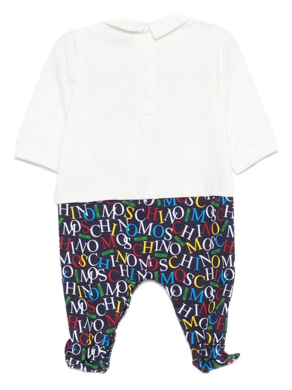 Pigiama per neonato Moschino Kids bianco con stampa Teddy - Rubino Kids