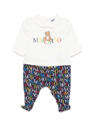 Pigiama per neonato Moschino Kids bianco con stampa Teddy - Rubino Kids