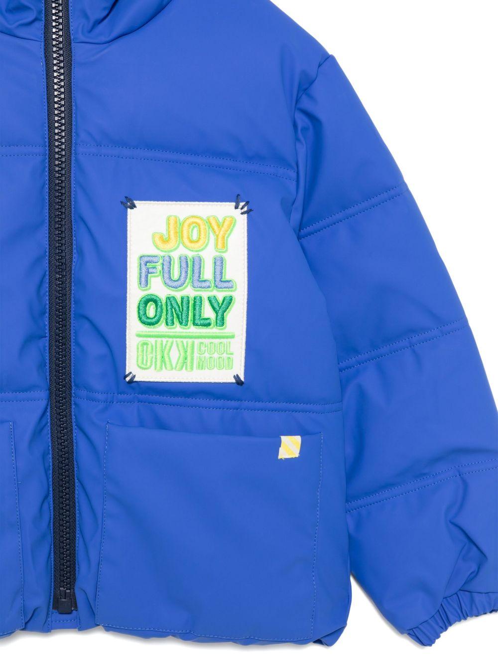 Piumino con cappuccio per bambina Billieblush blu con orli elasticizzati - Rubino Kids