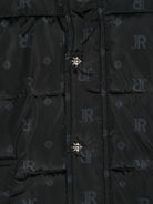 Piumino con stampa per bambino John Richmond Junior nero con orli elasticizzati - Rubino Kids