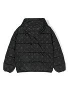 Piumino con stampa per bambino John Richmond Junior nero con orli elasticizzati - Rubino Kids